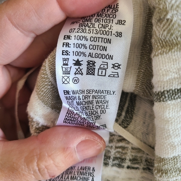 ROXY Green Cotton Striped Smock Back Cropped Halter Top Size XS - Picture 5 of 5